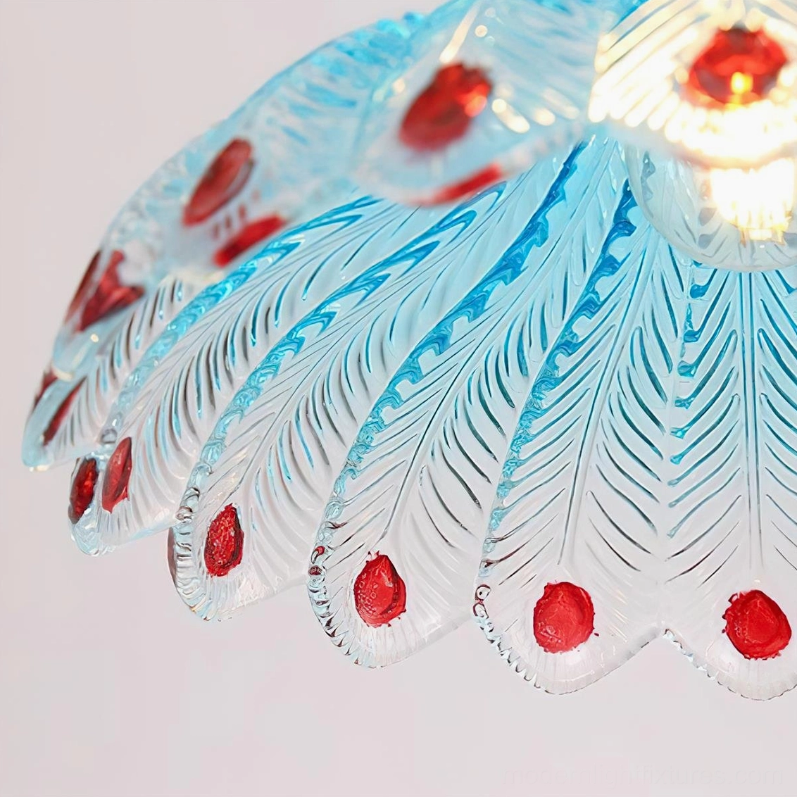 Model variations display of Azure Jewel pendant lights showing three distinctive glass shade designs