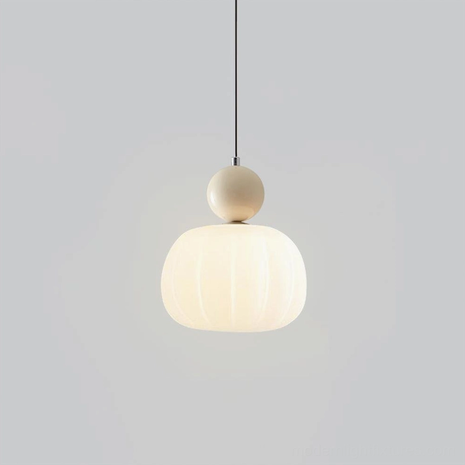 Modern pendant light in cozy Nordic minimalist interior - warm contemporary lighting ambiance