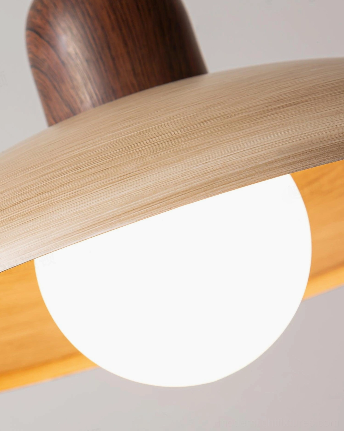 Pendant light shade in white walnut and wood color finish options