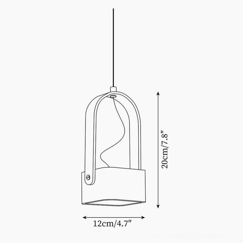 Leitura pendant light technical schematic dimensions 12cm diameter 20cm height
