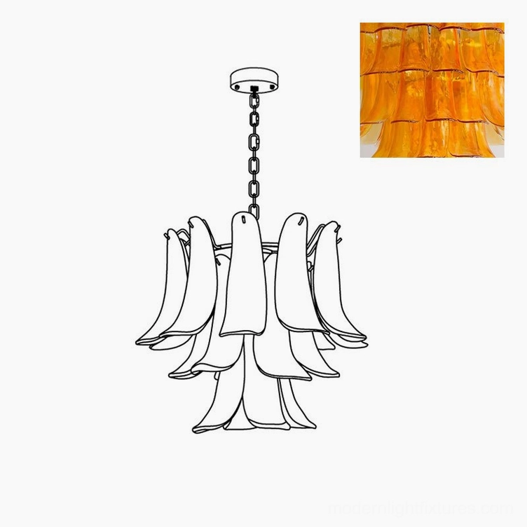 Petal chandelier clear green variant creating nature-inspired emerald ambiance lighting solution