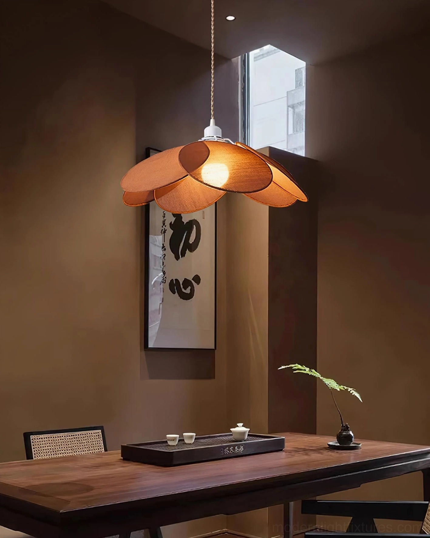 Petal pendant light fixture in contemporary home setting showcasing design versatility