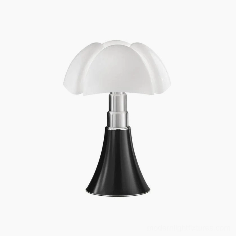 Petalica adjustable table lamp detailed view of petal shade construction and metal base articulation
