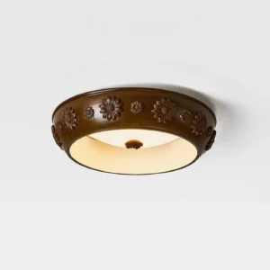Petalique ceiling lamp brown vintage design angle perspective