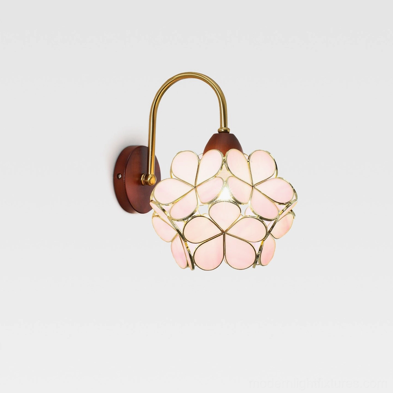 Petalora floral wall sconce Art Deco inspired geometric petal silhouette design
