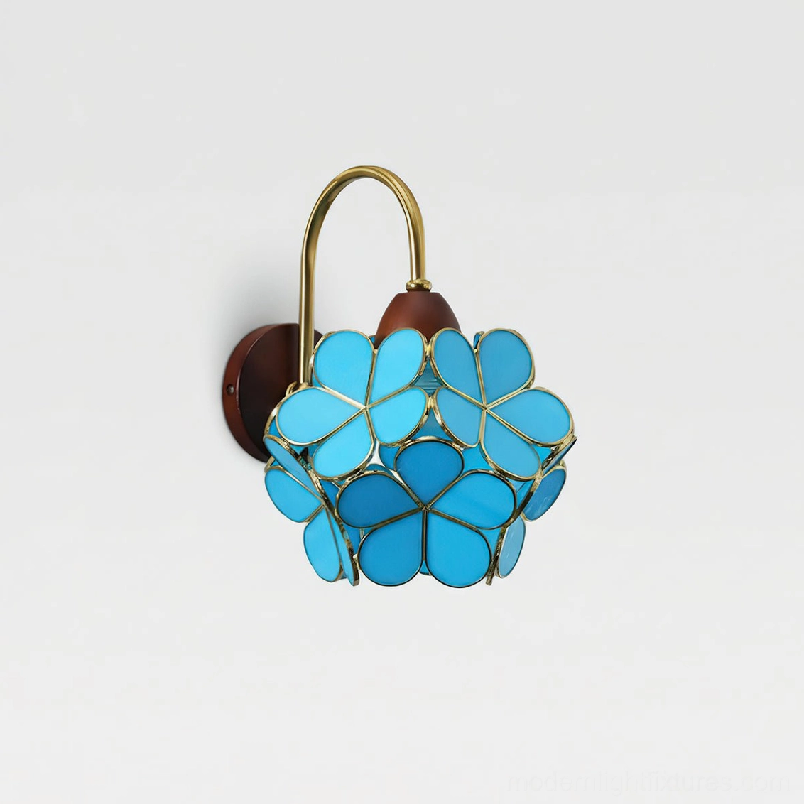 Petalora blue wall sconce tranquil botanical lighting for contemporary home interior