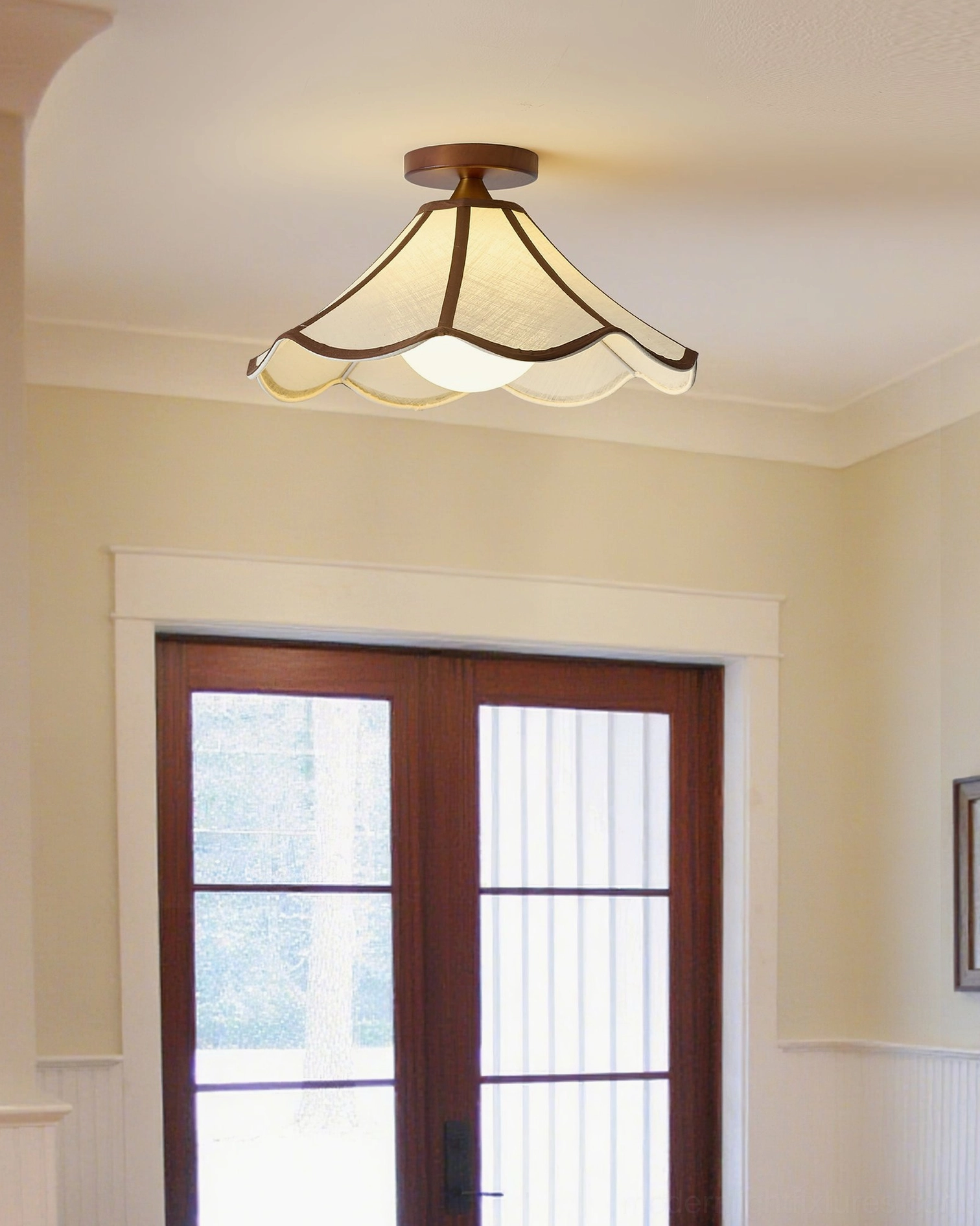 Petalora vintage ceiling lamp mounted perspective - farmhouse interior lighting solution