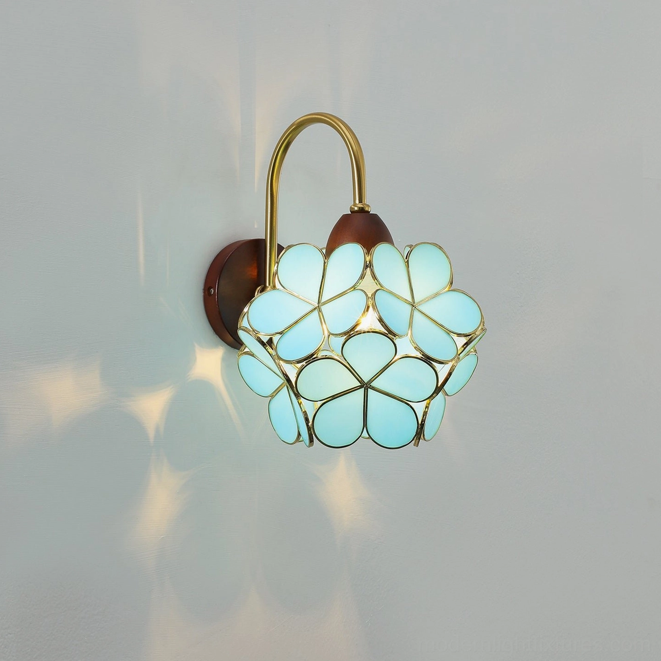 Petalora wall sconce damp-rated design suitable for bathroom vanity accent lighting