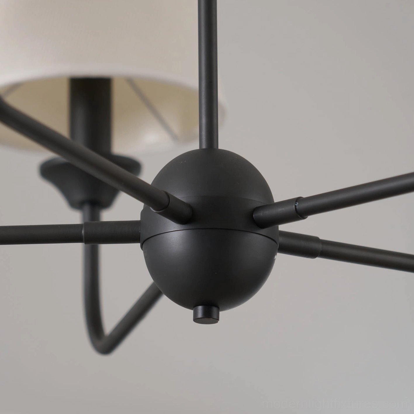 Piaf fabric chandelier black and white color combination - complete product showcase