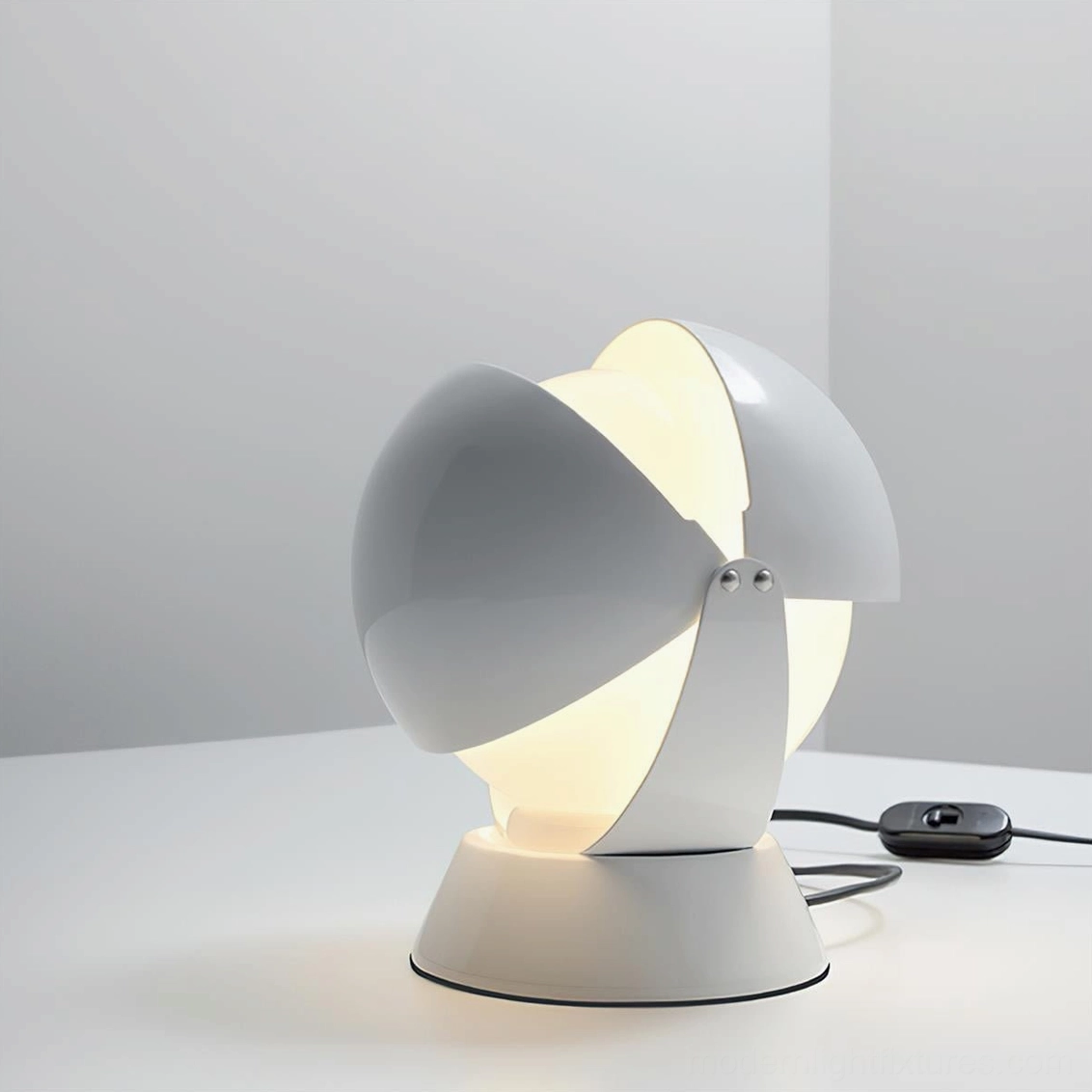 Pileino table lamp contemporary design showcase - modern minimalist aesthetic with geometric hemisphere