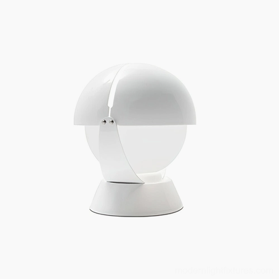 Pileino white table lamp on home desktop creating functional and decorative lighting solution