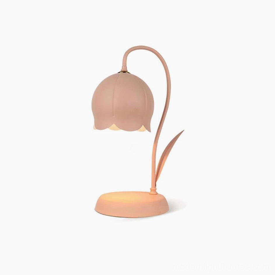 Pink lily flower candle warmer lamp soft matte finish contemporary home styling