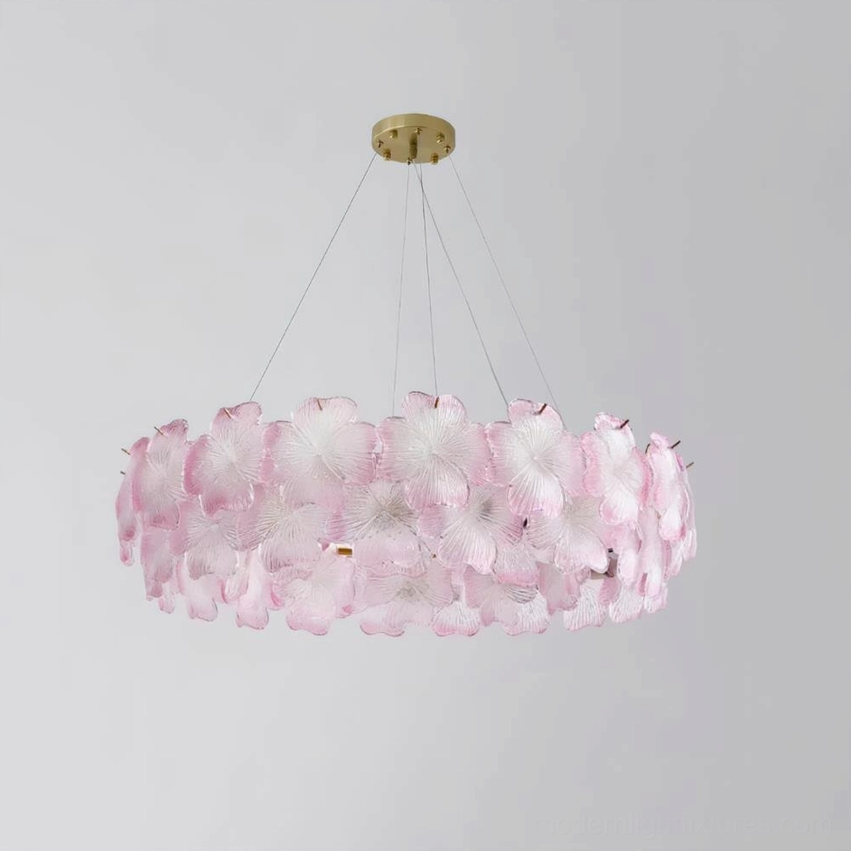 Pink Mika chandelier 60cm standard model with 8 sockets home office fixture