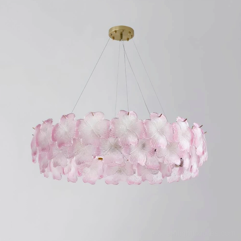 Pink Mika chandelier 80cm medium model with 10 sockets perfect dining room lighting