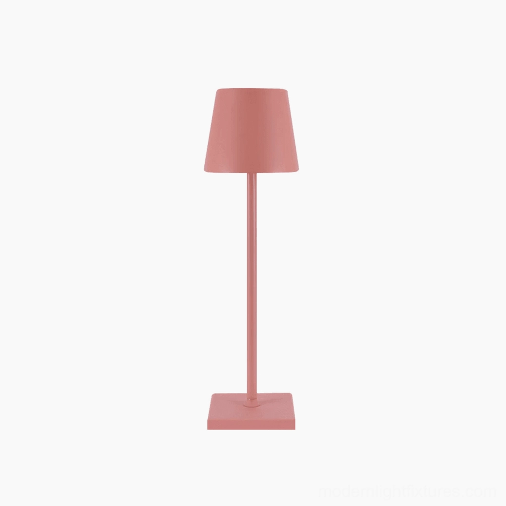Pink modern table lamp minimalist aesthetic contemporary interior accent piece
