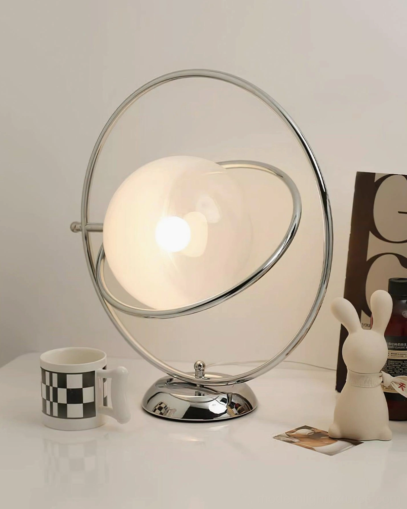 Rotating planet table lamp stylish home office workspace lighting solution