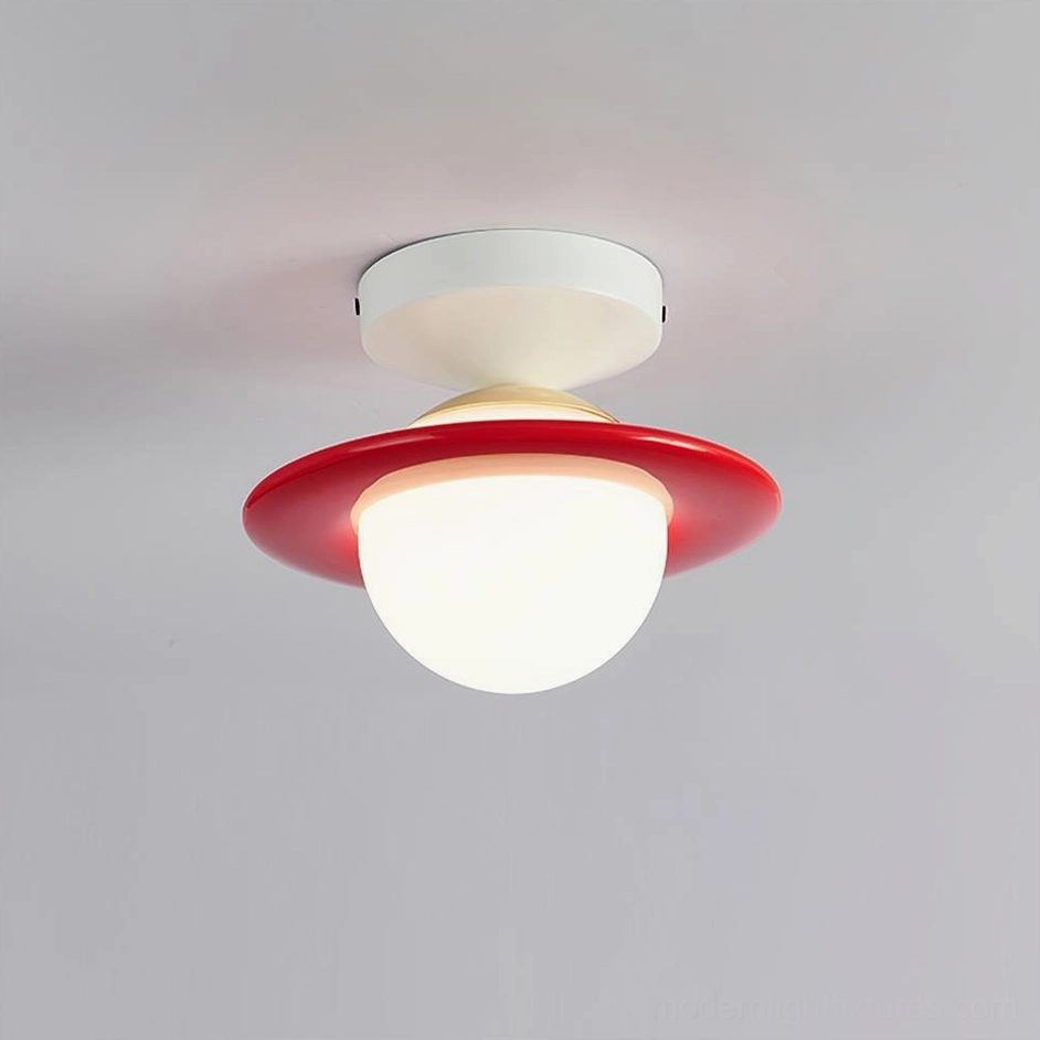 Contemporary planet ceiling light architectural styling and geometric form showcase