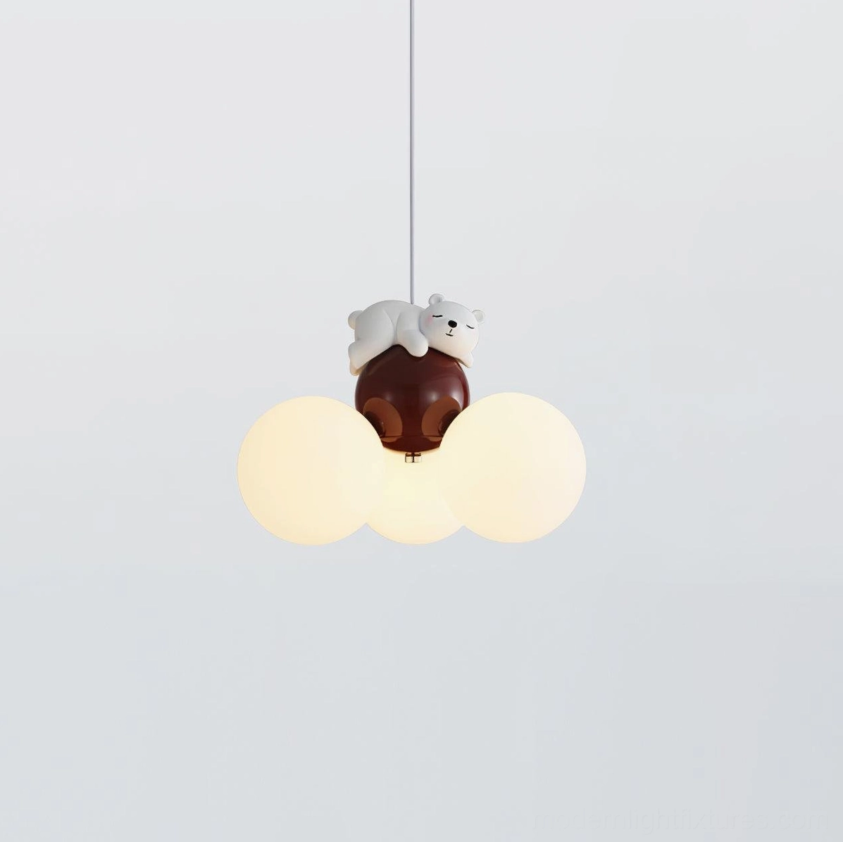 Playful puppy-themed animal pendant lamp creating cheerful illumination in children's space