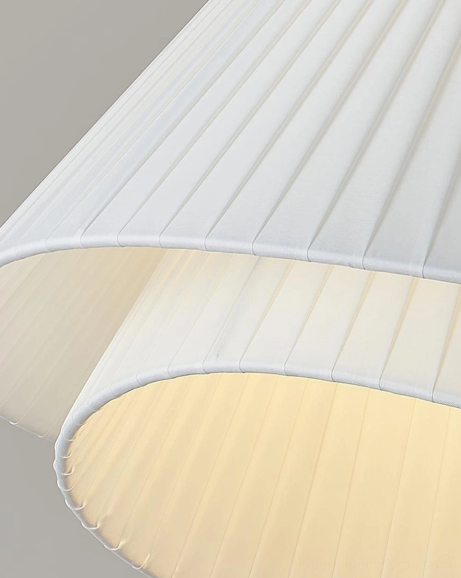 Pleated double-layer pendant light 43cm small size in intimate dining setting