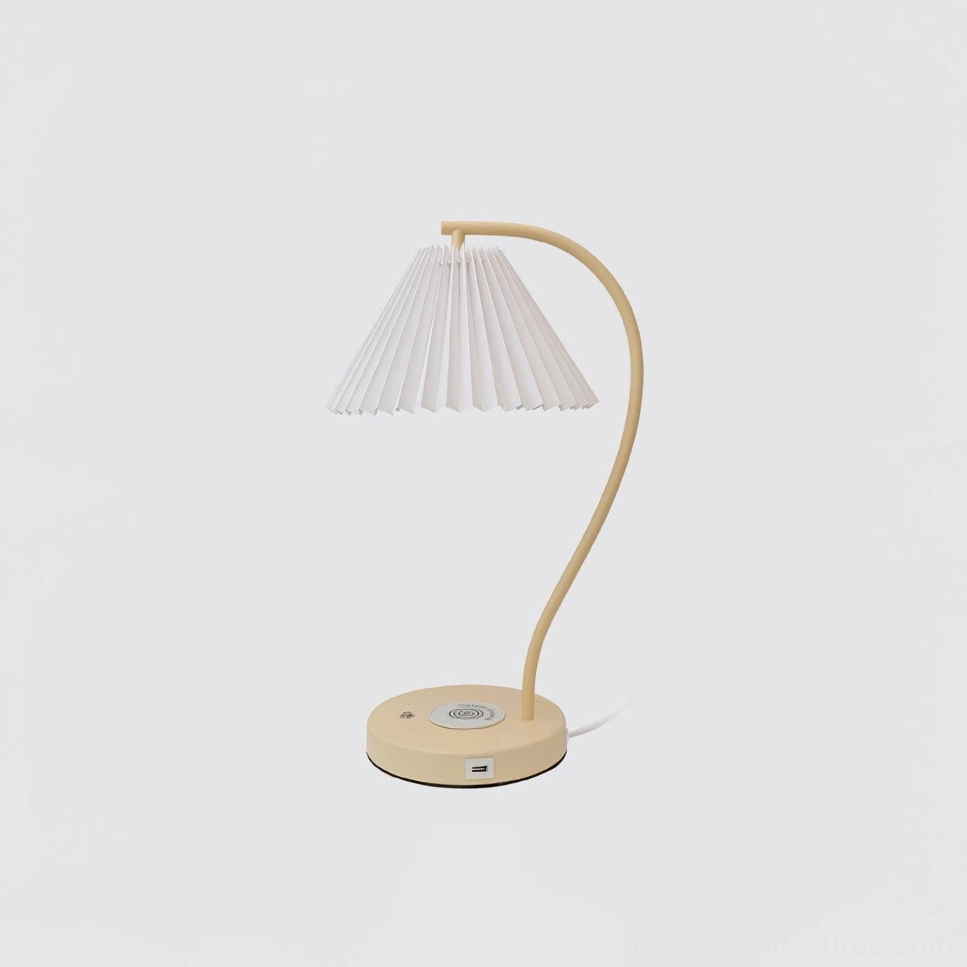Modern pleated table lamp cream and white color options contemporary design