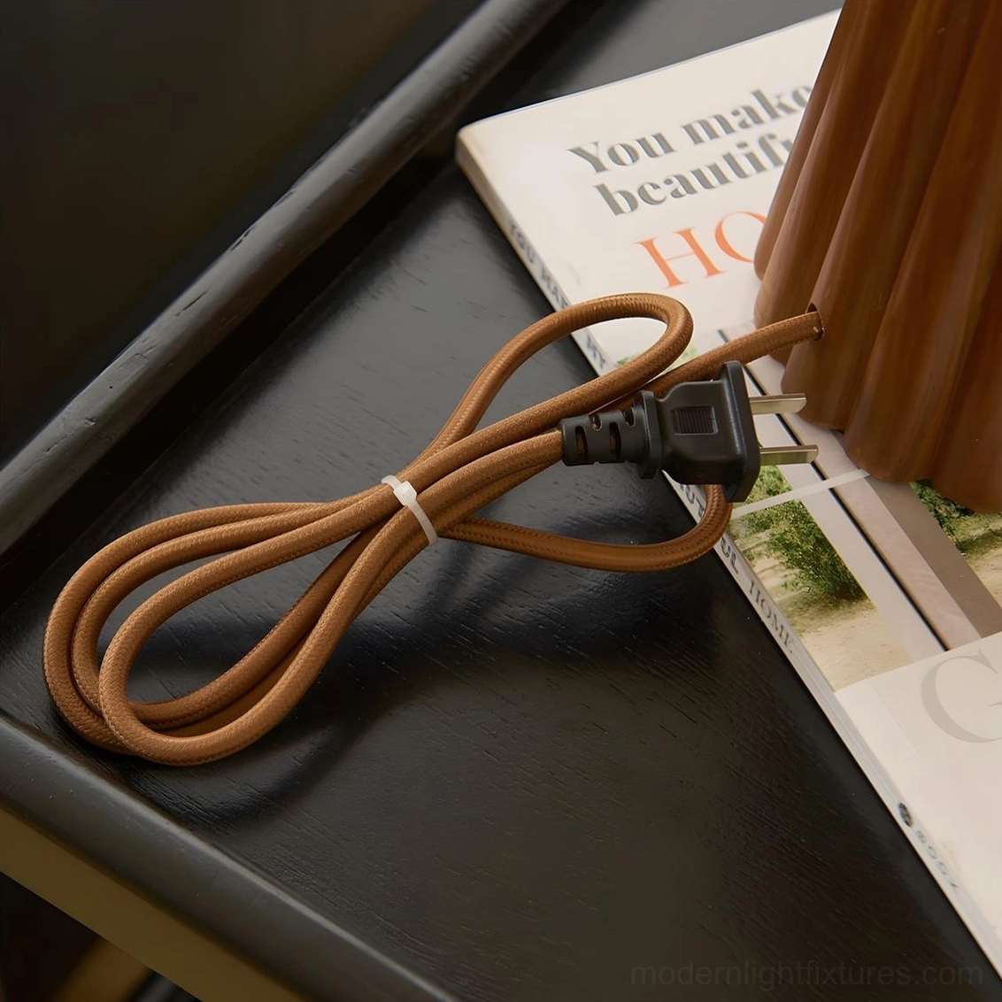 Pleated table lamp with dual socket capability - two bulb setup and electrical components