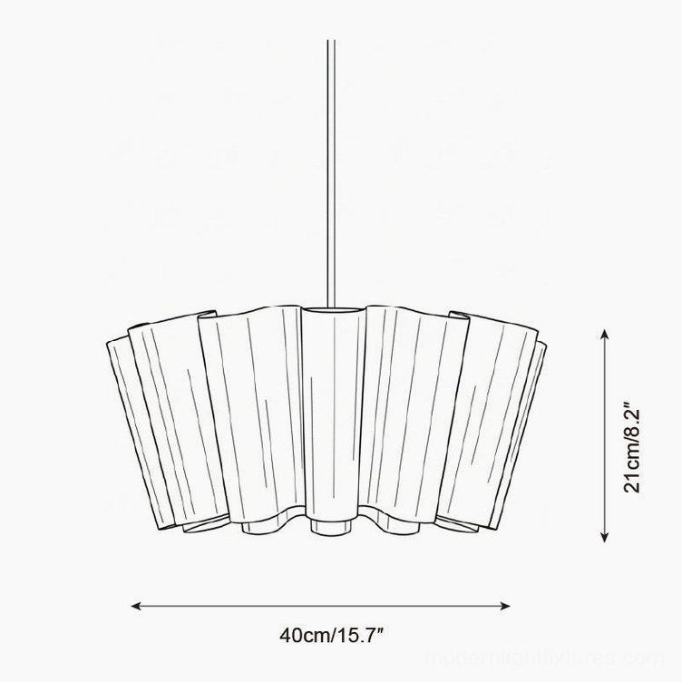 Pleora pendant lamp technical schematic 40cm diameter size specification