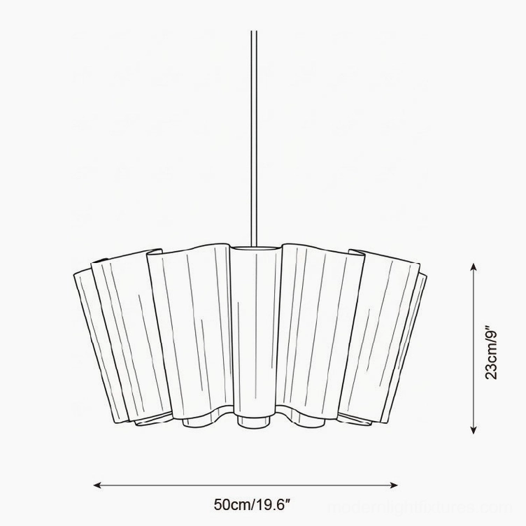 Pleora pendant lamp technical schematic 50cm diameter size specification