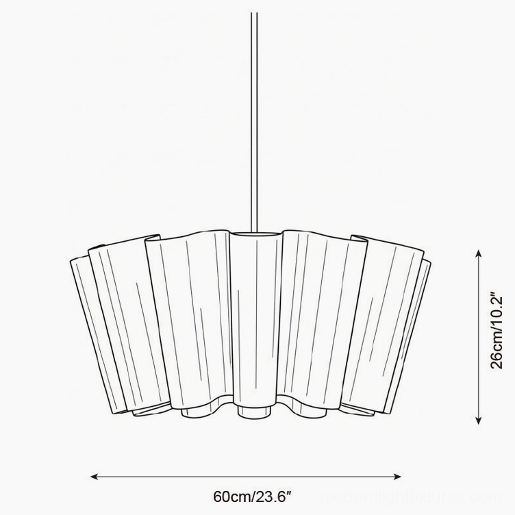 Pleora pendant lamp technical schematic 60cm diameter size specification