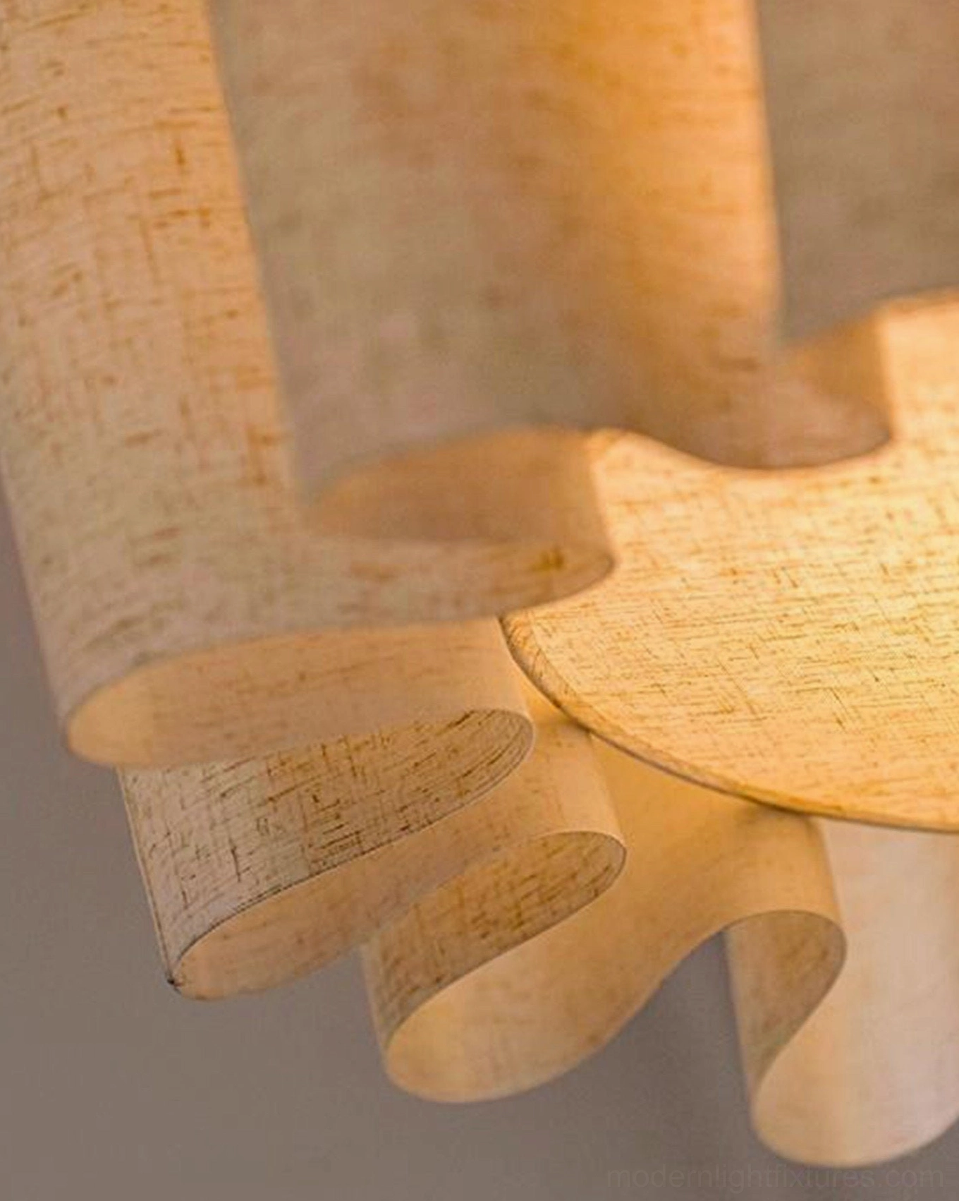 Pleora pleated fabric pendant shade showing architectural texture design detail