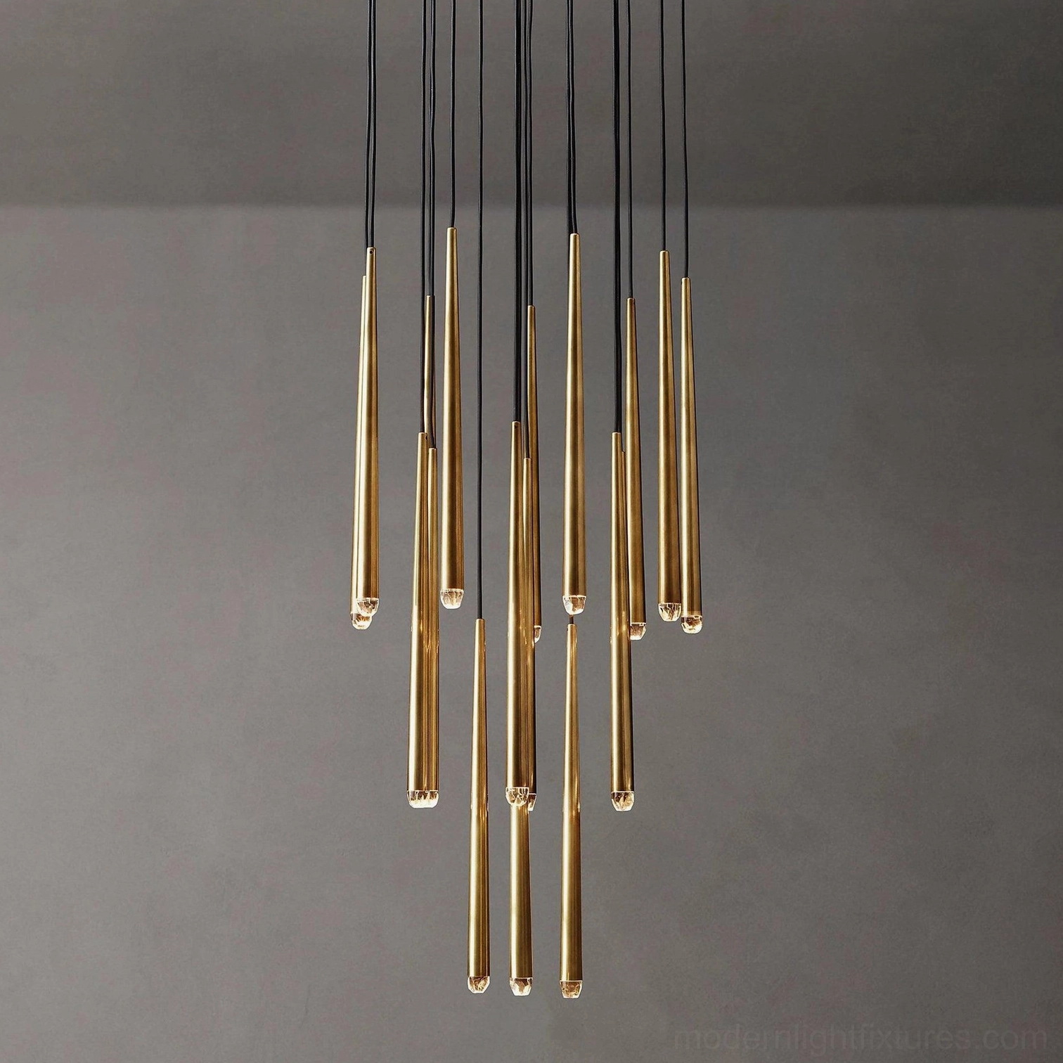 Polished brass cluster chandelier 18 head premium configuration
