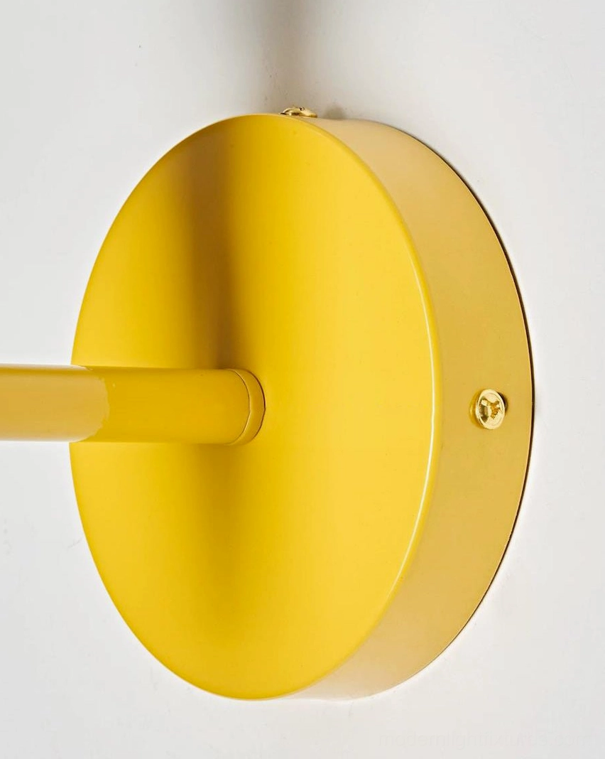 Popella Memphis wall sconce alternative angle showing clear glass globe and multicolor bead assembly