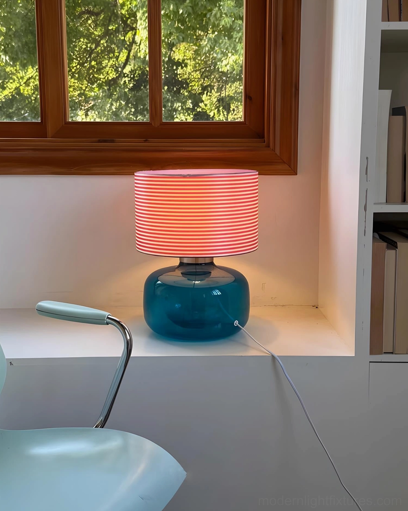 Popello colorful glass table lamp eclectic interior design maximalist home décor styling