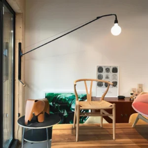 Potence swing arm wall lamp mounted interior living room modern home decor natural light window