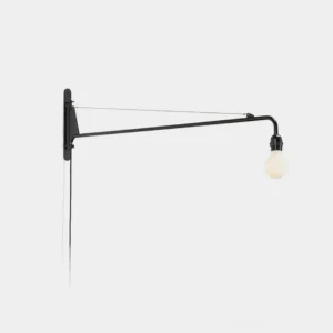 Potence matte black cantilever wall sconce front view minimalist design modern lighting fixture