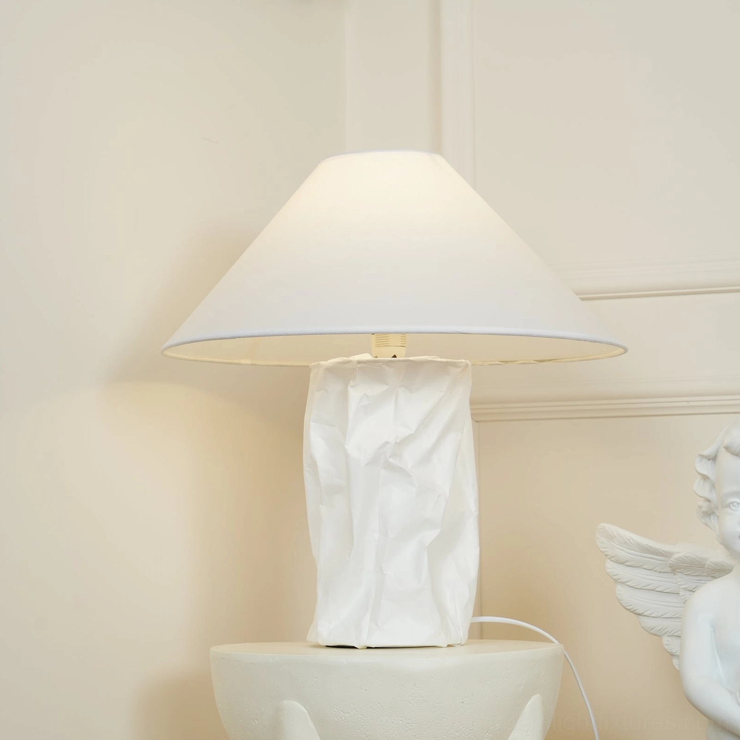 Premium modern table lamp available in compact and large sizes with multiple plug options