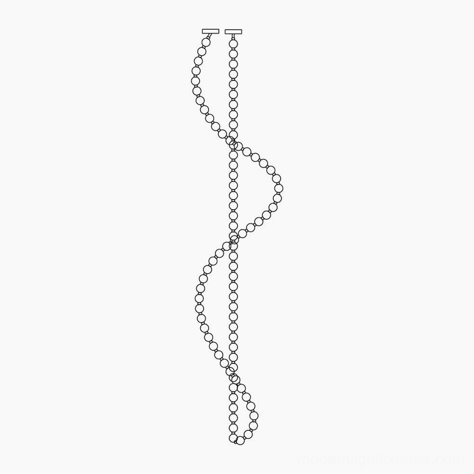 Premium pearl string chandelier handcrafted acrylic brass luxury modern lighting fixture