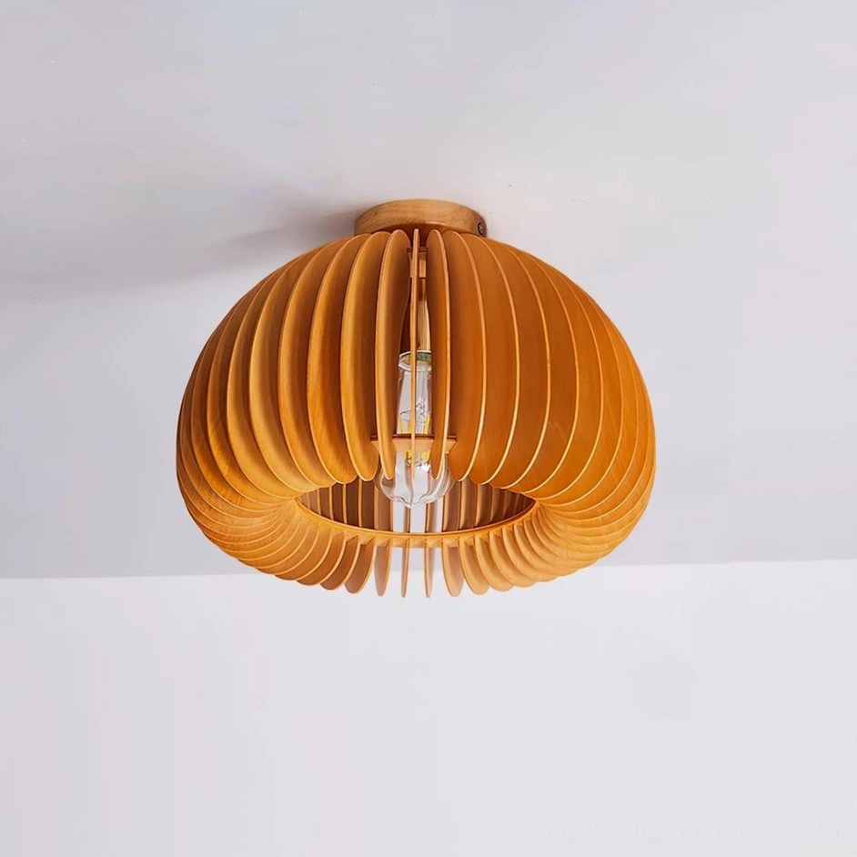 Extra-large pumpkin ceiling light fixture as statement piece in grand dining or living space