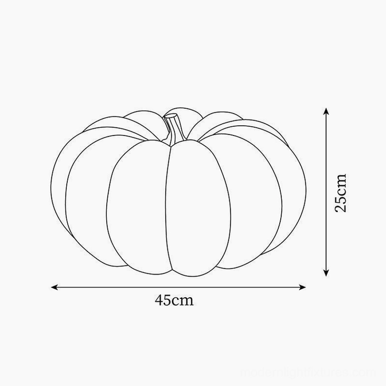 Pumpkin table lamp technical dimension drawing orthographic view size specifications