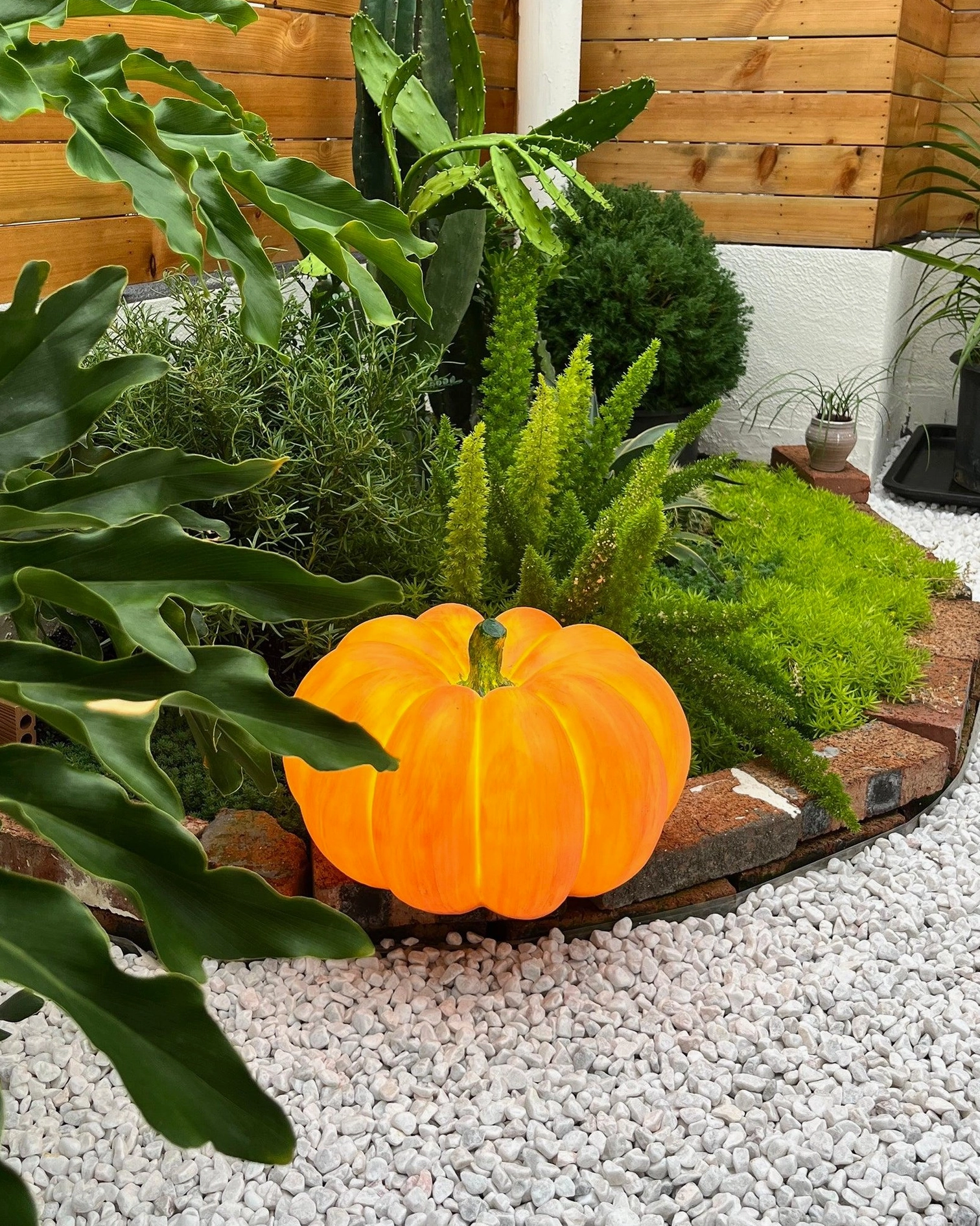 Pumpkin table lamp garden seating terrace outdoor dining entertaining