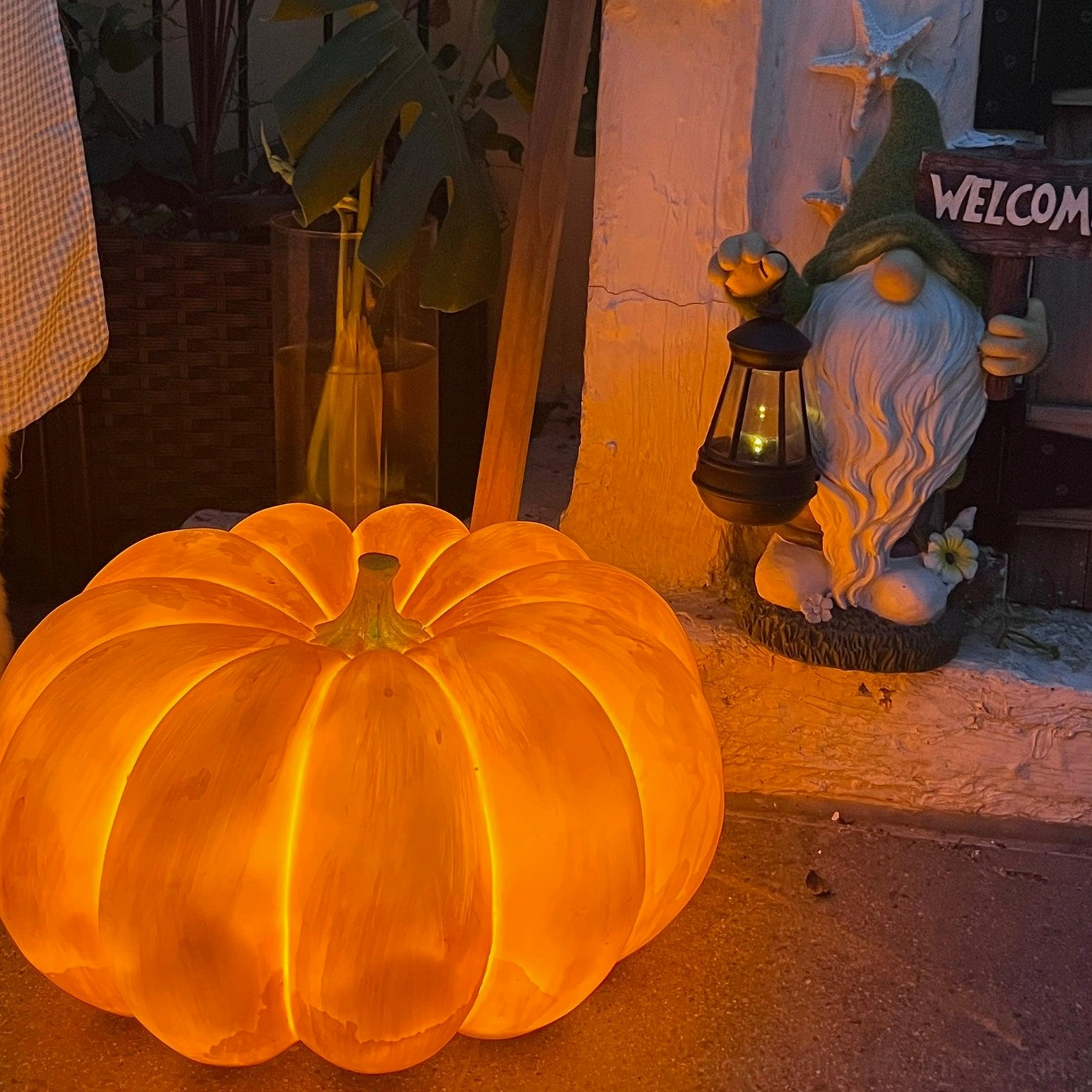 Modern pumpkin table lamp home library study space warm ambient glow