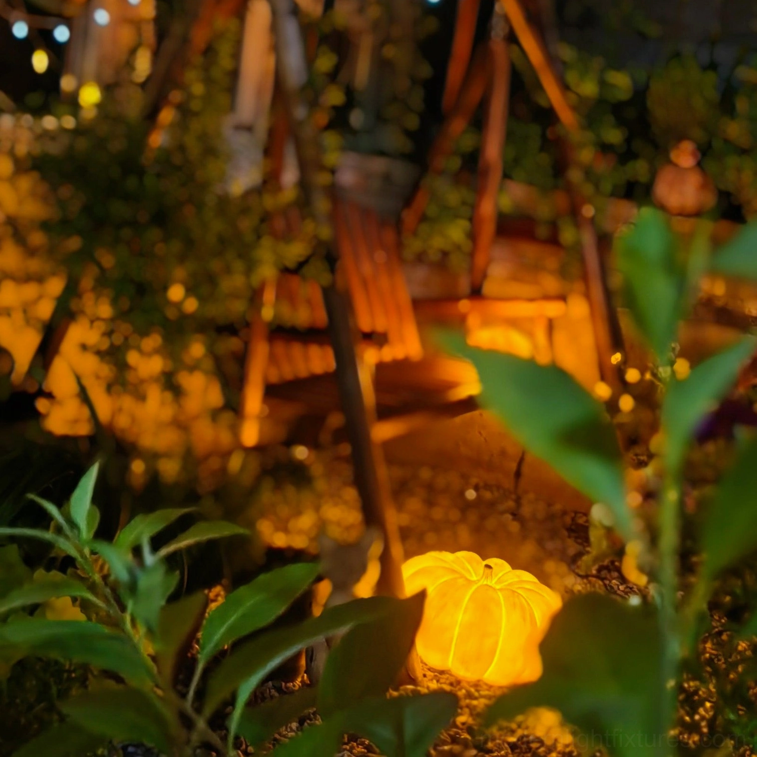 Pumpkin table lamp spa resort garden relaxation wellness ambient lighting