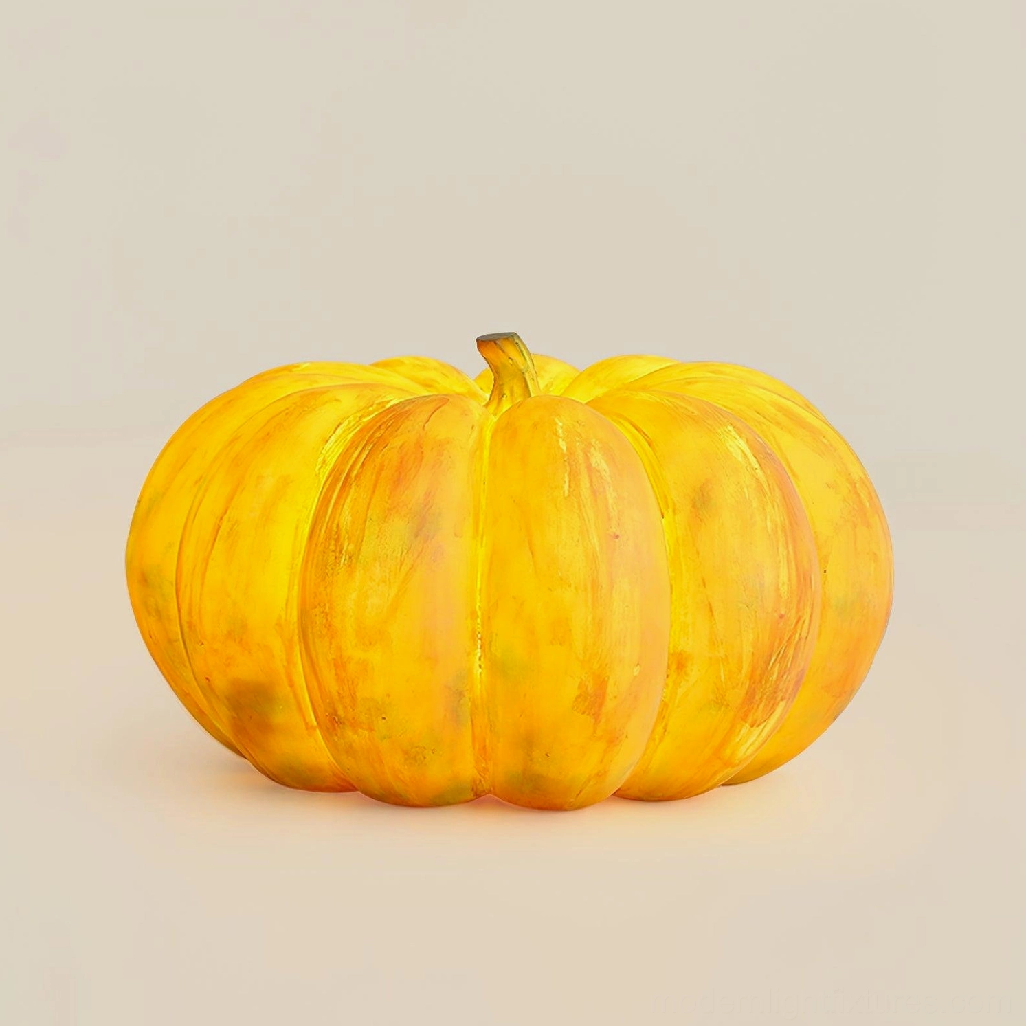 Yellow and brown pumpkin table lamp color variant rustic farmhouse style
