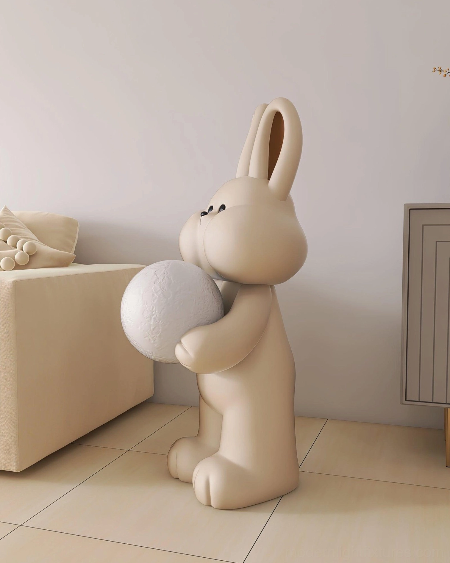 Rabbit floor lamp perfect for bedroom reading nook providing gentle adjustable illumination design