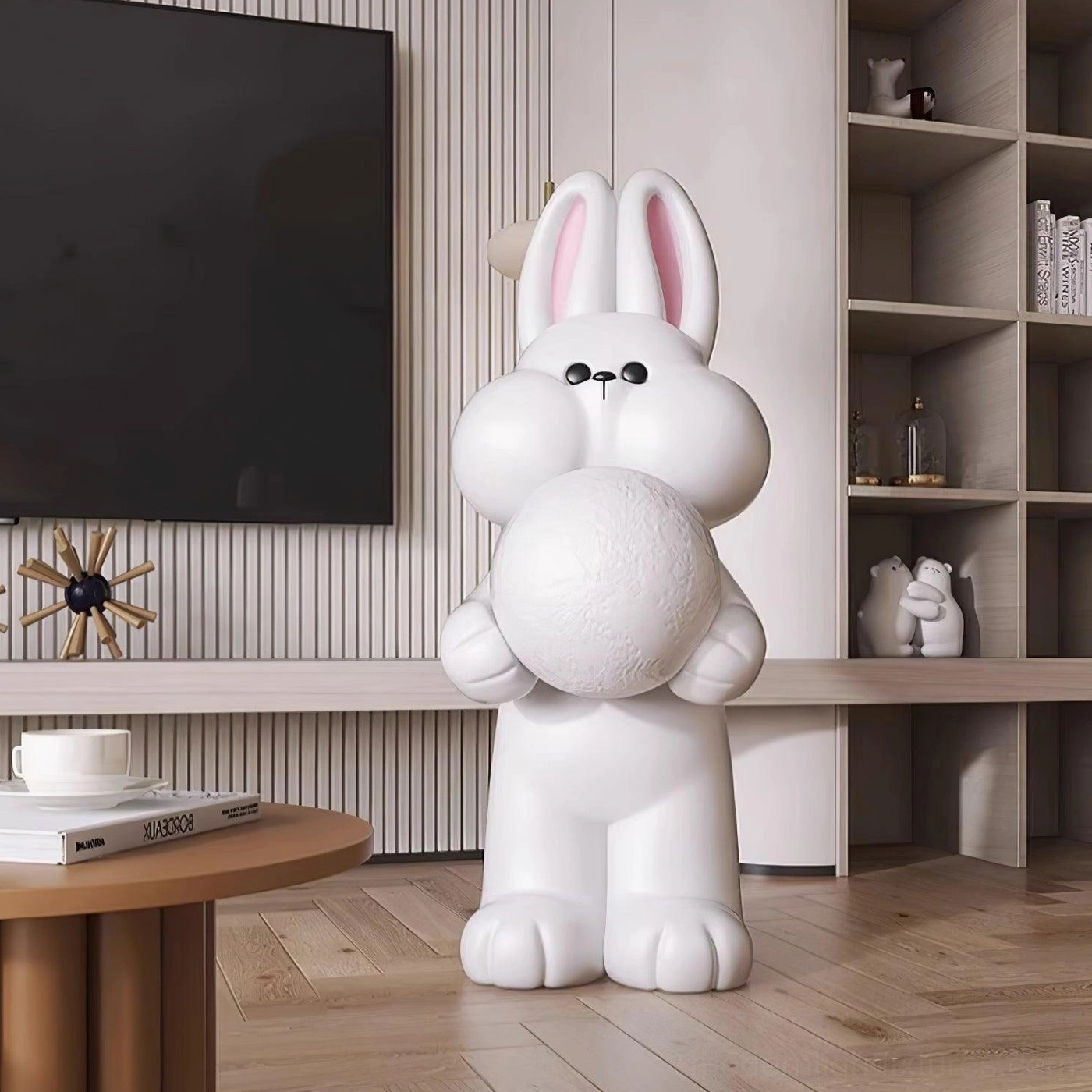 Decorative rabbit floor lamp statement piece mid-century modern organic design aesthetic appeal