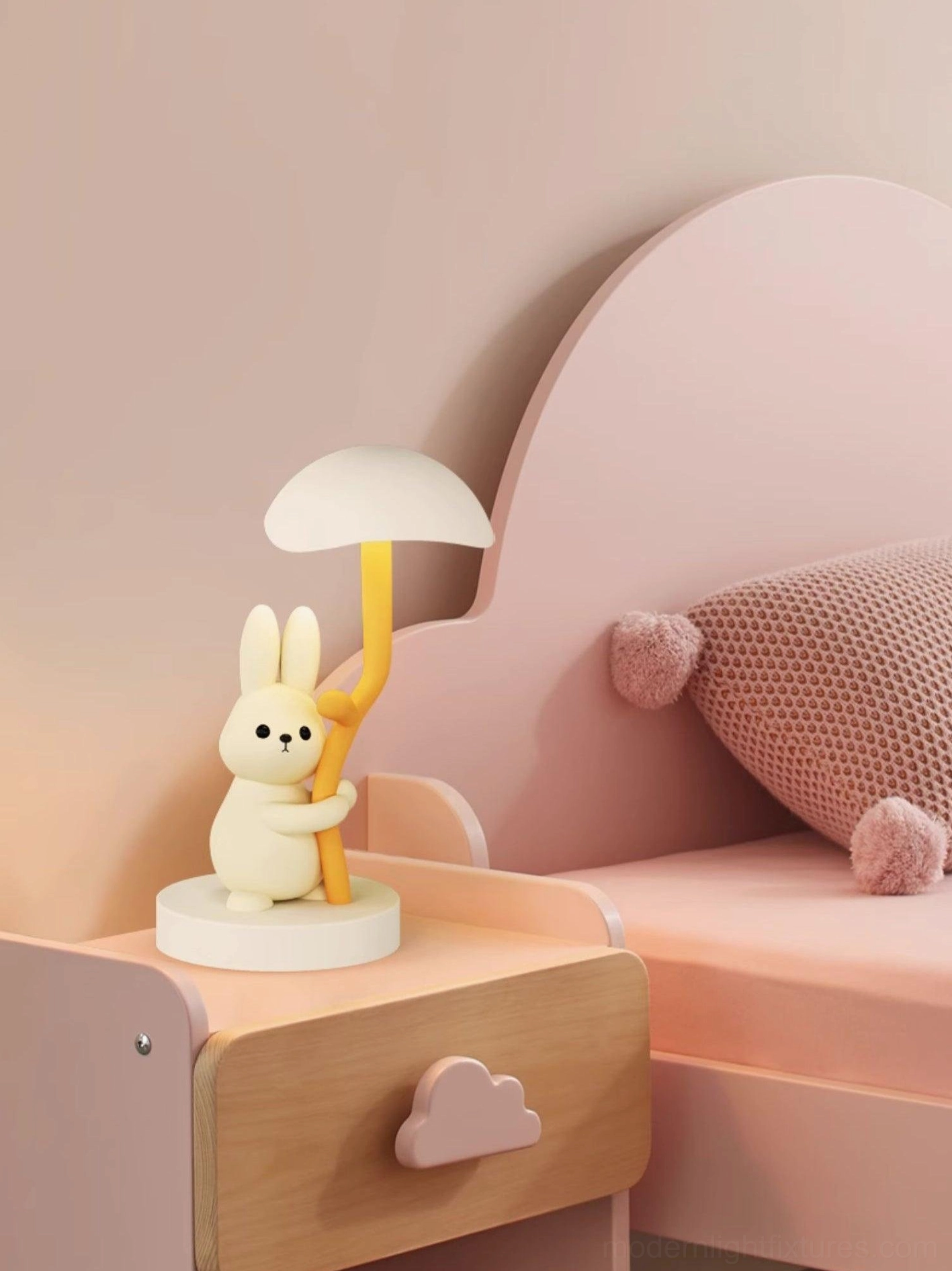 Rabbit hug table lamp compact tabletop lamp for small spaces and desks