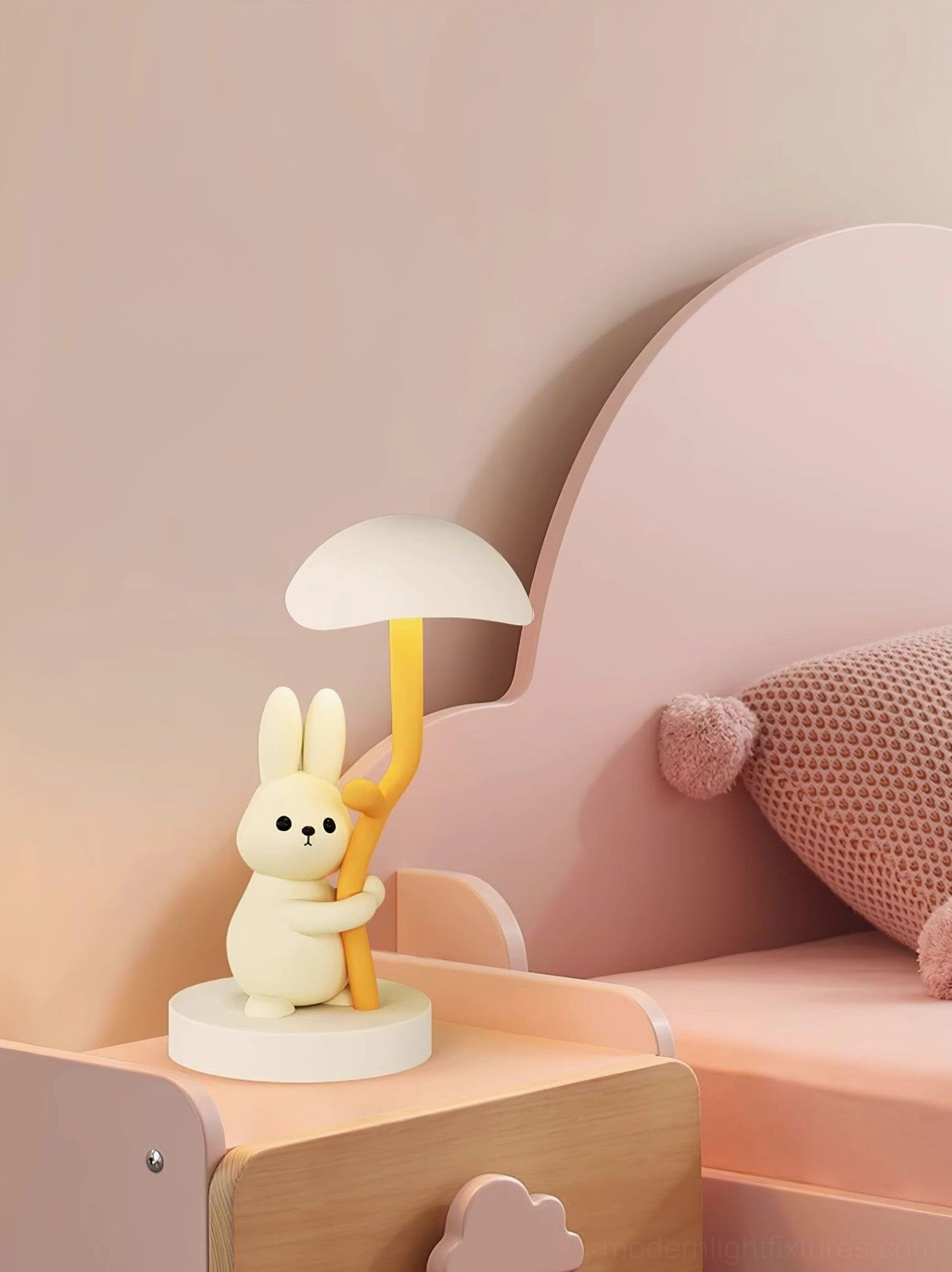 Rabbit hug LED table lamp integrated non-replaceable LED technology feature