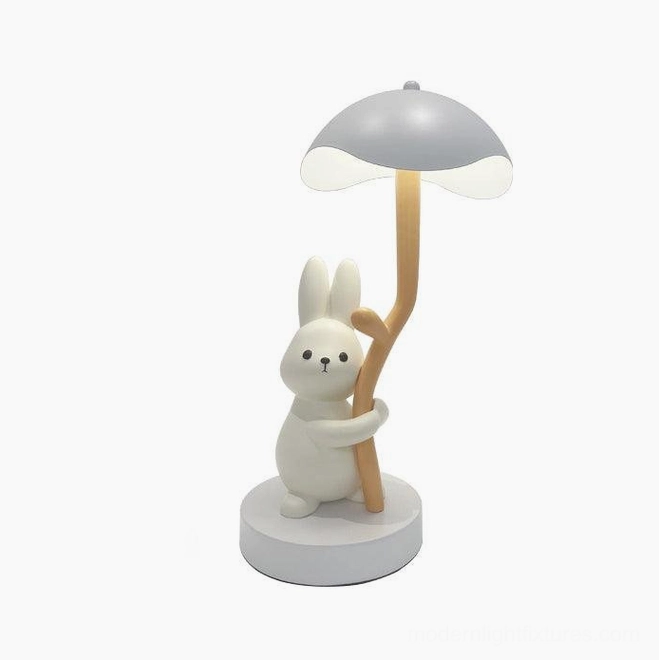 Rabbit hug table lamp matte finish resin body quality craftsmanship detail
