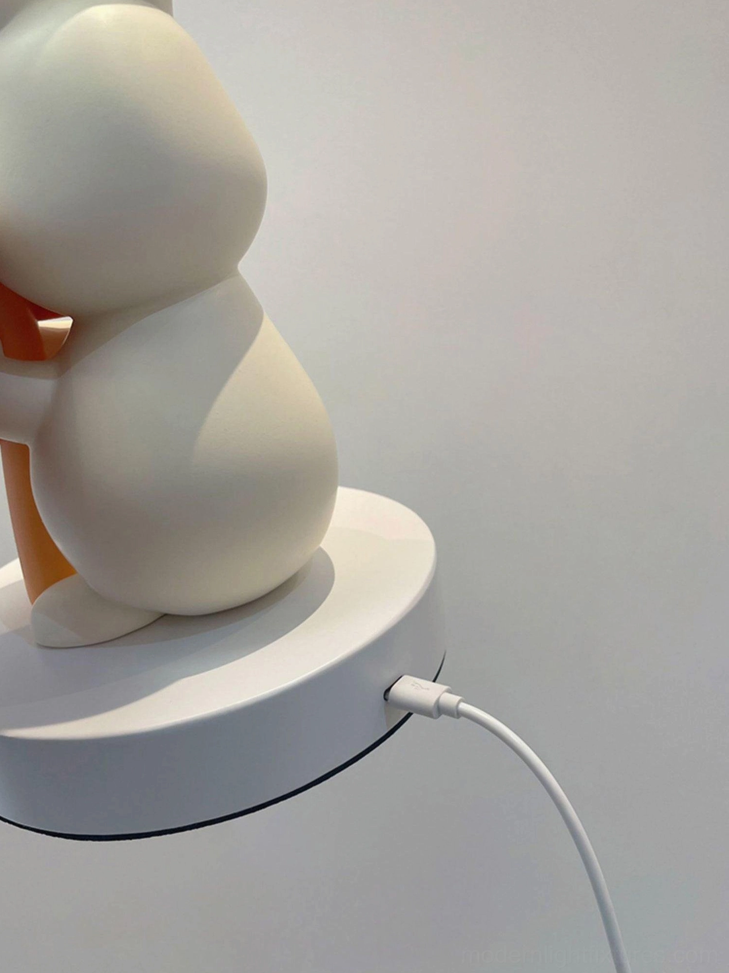 Rabbit hug lamp resin and acrylic material composition close-up