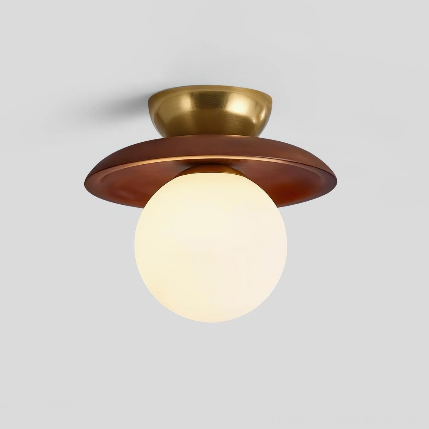 Radiora modern globe ceiling light fully illuminated with bright warm ambiance from LED-compatible G9 socket