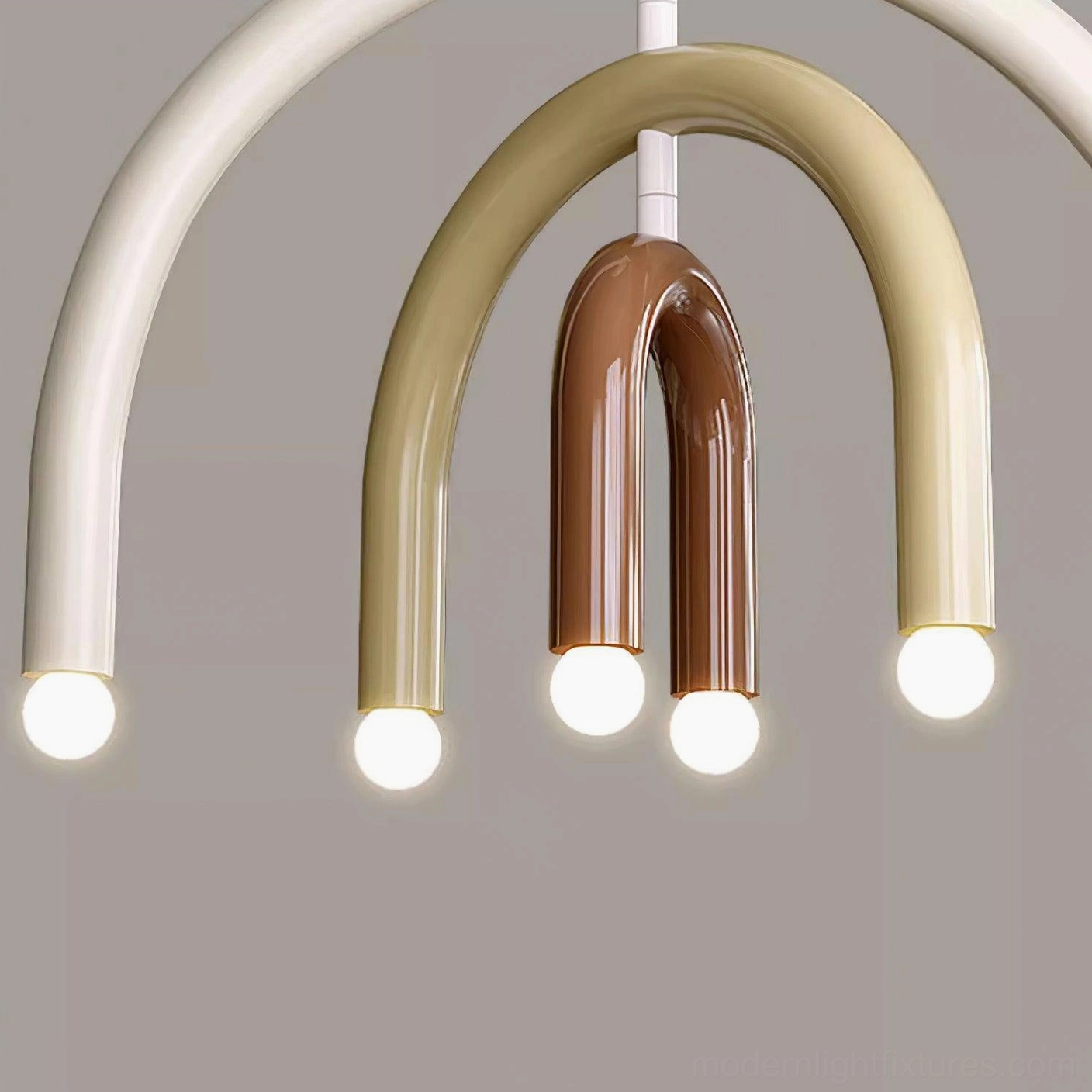 Modern rainbow arc pendant light E14 socket bulb compatibility and specifications
